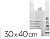 120 x Bolsa reciclada 70% branca 50 mc 30x40 cm apta legislacao de bolsas 2021 Bolsa reciclada 70% branca 50 mc 30x40 cm apta legislacao de bolsas 2021 3004043 - imagem 1