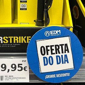 02247 WOBBLER OFERTA DO DIA FONDO AZUL MARINHO Ø10 cm