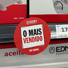 02248 WOBBLER MAIS VENDIDO FONDO ROJO Ø10 cm