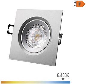 DOWNLIGHT LED EMPOTRAR 5W 380 LÚMENES 6.400K QUADRADO MARCO...