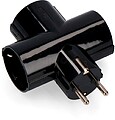 Clavija Tripla Preta com Baquelita T/TL 16A 250V Edm 40059
