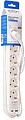 Extensão com 6 Tomadas 2P+T Schuko, com Interruptor, 2 USB a + C, 16 a 250 V, Cabo H05VV-F, 3G1,5mm² de 1,5 m, Branco G-41825