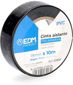47007 FITA ISOLANTE 10M X19MM PRETA EDM