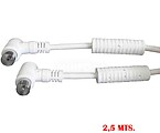 Cabo RF TV Vídeo com Filtro 9,5mm 2,5m Branco