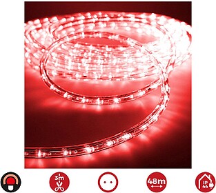 Tubo Flexiled LED 48m. 2 vias multifuncional 36 LEDs/m verme...