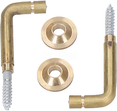 G-85570 : 85570 2 ALZAPANOES TORNEADOS LATÃO 25 MM. RECOLHEDOR DE CORTINA