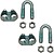 Suporte de Cabo DIN-741 SJT01, Aço Galvanizado, M6 5/16”. 2 unidades G-86065 - imagem 1