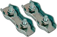 Sujetacabos Plano Duplo SJT02, 4 mm, Galvanizado, Blister 2 un 86352