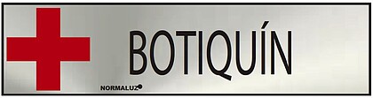 PLACA INFORMATIVO “BOTIQUIN” (INOX Adesivo 0.8MM) 5X20CM