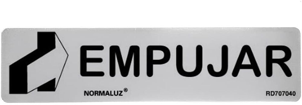 Cartela Informativa “Empurrar”, Inox Adesivo 0.8 mm, 5 x 20 cm G-09048