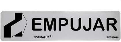 G-09048 : 09048 CARTELA INFORMATIVA “EMPURRAR”, INOX ADESIVO 0.8 mm, 5 x 20 cm