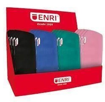 Expositor Enri de 20 estojos portáteis de 1 compartimento - Fabricados em Neopreno - Cores Preto, Rosa, Azul e Verde 400185160