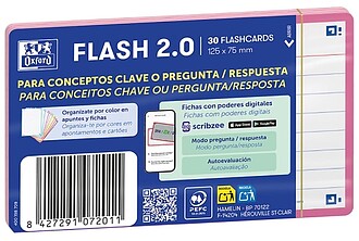 400198709 Oxford Pack de 30 FlashCards 2.0 - Formato A7 - Ri...