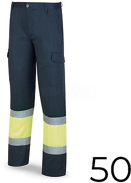 G-82193 : 82193 CALÇAS POLIÉSTER/ALGODÃO BICOLOREDAS DE ALTA VISIBILIDADE AZUL/AMARELO TAMANHO 50 388PFXYFA/50 MARCA
