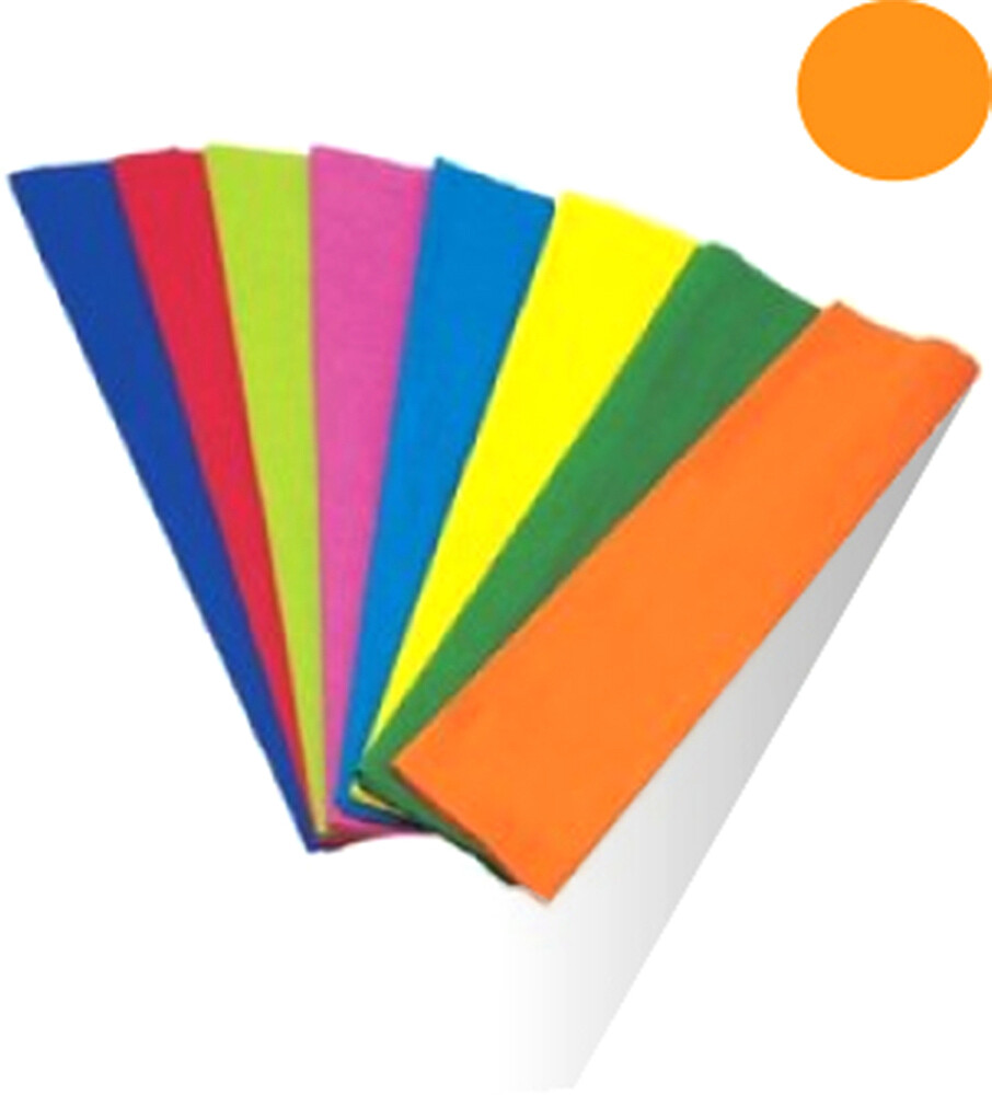 Papel Crepe 50x250cm Rolo Cor Laranja