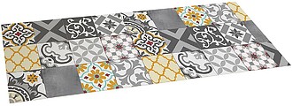 TAPETE VINÍLICA CROMA PATCH CINZA-ÂMBAR 50X140CM