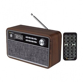 RPBT500WD: RÁDIO RETRO SUNSTECH Madeira 2X3W RMS FM BT 4.2 ...