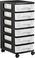 CS TL : Torre de Almacenaje 6 Cajones de 6 Litros Negro/Translúcido 390X290X685 MM Archivo 2000 1106R CS TL
