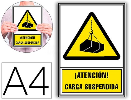 6172-04 AM : PICTOGRAMA ARCHIVO 2000 ATENCA PICTOGRAMA ARCHIVO 2000 ATENCAO CARGA SUSPENSA PVC AMARELO LUMINISCENTE 210X297 MM