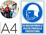 AZ : Señal “Obligatorio Uso de Pantalla Protectora” 210 X 297MM PVC Azul Archivo 2000 6173-04 AZ