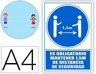 6173-15 AZ : SEÑAL “OBLIGATORIO MANTENER 1,5M DE DISTANCI...