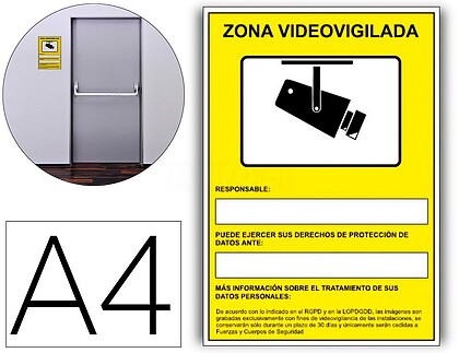 6172-09 AM : PICTOGRAMA ARCHIVO 2000 CAMARA PICTOGRAMA ARCHIVO 2000 CAMARAS DE VIGILANCIA EM GRAVACAO AS 24 HORAS PVC AMARELO LUMINISCENTE 210X297 MM