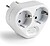 Adaptador 2 Tomadas 2P+T Schuko com Interruptor IP20 Branco, Blister 40940 - imagem 1