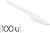 Faca de plastico branco reutilizavel pack de 100 unidades Faca de plastico branco reutilizavel pack de 100 unidades 10070129 - imagem 1