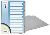 Índice Numérico Bismark com Divisórias do 1 ao 12 - Multiferramenta - Formato A4 - Fabricado em Polipropileno - Cor Cinzento BI323648