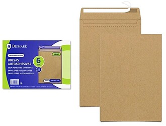 Pacote Bismark de 6 Sacos de Papel Kraft 90gr - Medidas 184x...