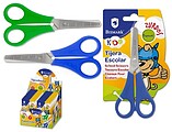Tesoura Escolar para Canhotos Bismark Kids - Empunhaduras de Plástico - Ponta Roma - Cores Azul e Verde BI328633