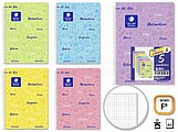 Pacote Golden de 5 Cadernos de Disciplina Folio 80 Folhas 90gr Quadriculado 4x4 - Resistente - Tampa Plástica - Ideal para Estudantes - Cores Pastel Sortidas 329557