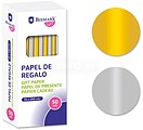 Papel de Presente Liso Ouro/Prata 70X200 Bismark 330276