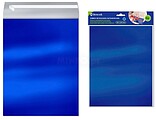 Bismark Pack de 4 Envelopes Metalizados - Medidas 324x254mm - Fecho Autocolante - Ideal para Presentes - Cor Azul Metalizado BI332980
