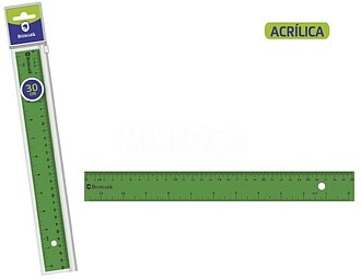 Regra Acrílica Bismark 30cm - Alta Qualidade - Estojo com F...