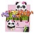 Bismark Animals Panda Caneta Tátil Suave com Flores e Cara de Panda - Ponta Fina - Tinta Gel Cor Preta - 6 Desenhos Diferentes BI333770 - imagem 1