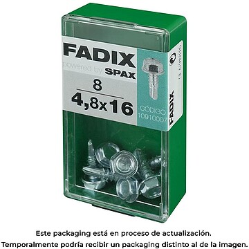 G-18143 : 18143 CAIXA S 8 unid. PARAFUSO ROSCA CHAPA HEXAGONAL AUTORROSQUEANTE. 4,8x16mm FADIX