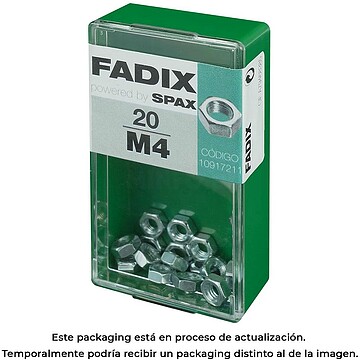 G-18257 : 18257 CAIXA S 20 unid. Porca CINC M 4 FADIX