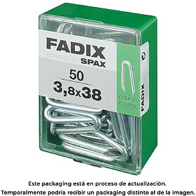G-18060 : 18060 CAIXA M 50 unid. GRAMPOS CINC 3,8x38mm FADIX