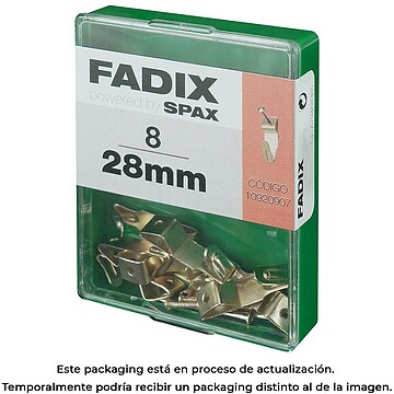 G-18031 : 18031 CAIXA M 8 uds. CUELGACUADROS HANSAFIX 28mm FADIX ``` G-18031 : 18031 CAIXA M 8 unid. CAIXA DE FIXAÇÃO DE QUADROS HANSAFIX 28mm FADIX ```