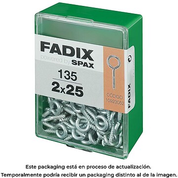 G-18017 : 18017 CAIXA M 135 unid. HEMBRILLA FECHADA CINC 2,0x25mm FADIX