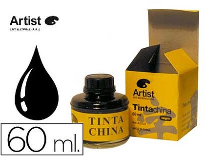 A21131 : TINTA CHINA ARTIST PRETA FRASCO DE 60 ML