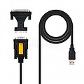 Conversor USB para Série para Impressoras NanoCable - Tipo A/M-RS232 DB9/M DB25/M - 1,8 m - Cor Preta