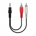 Cabo de Áudio Nanocable Estéreo Jack 3,5mm Macho para 2x RCA Macho 1,50m - Cor Preta