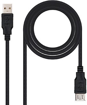 10.01.0204-BK : CABO NANOCABLE USB 2.0, TIPO A/M-A/H, PRETO, 3,0 M