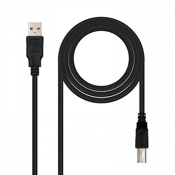 Cabo de Impressora Nanocable USB-A 2.0 Macho a USB-B Macho 1m