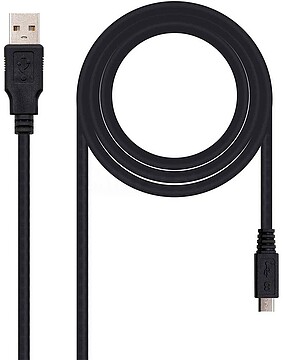 10.01.0500 : CABO NANOCABLE USB 2.0, TIPO A/M-MICRO USB B/M, 0,8 M