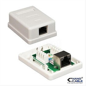 Roseta de Superfície RJ45 Cat.6 FTP NanoCable 1 Toma