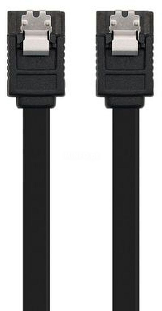 Cabo de Dados Nanocable SATA III 6Gbps com Ancoragens 0.50m - Cor Preta