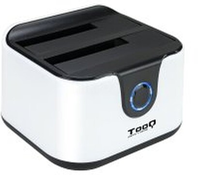 Estação de Encaixe Tooq USB 3.0 - HDD/SSD 2,5”, 3,5” SATA I, II, III - Botão de Clonagem - Cópia de Segurança - Cor Branco/Preto